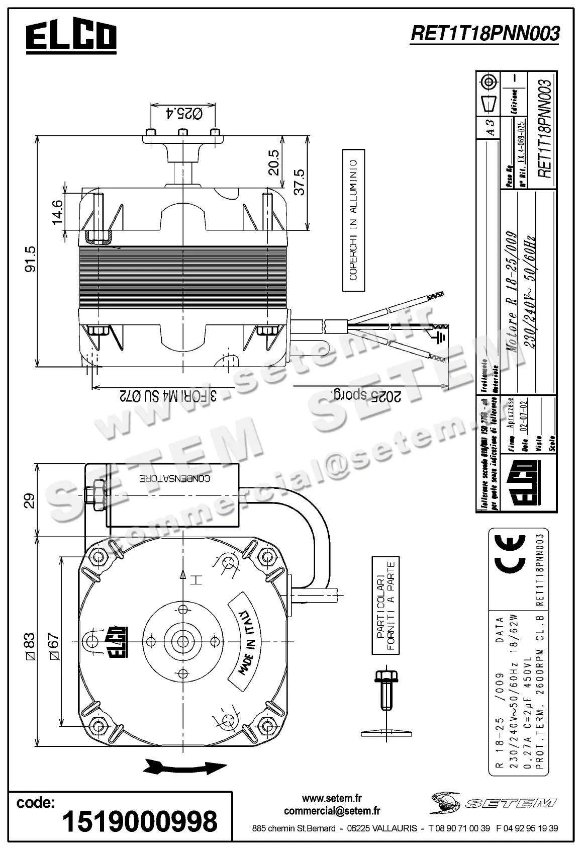 1519000998-MOTEUR ELCOMOTEUR R18.25/009 *RET1T18PNN003* 4