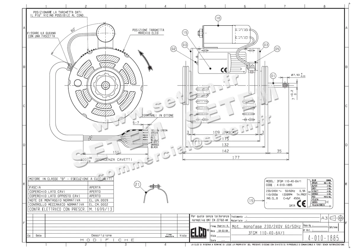 1519001001-MOTEUR ELCOMOTEUR 3FGM110.40.6V/1 *40101885*