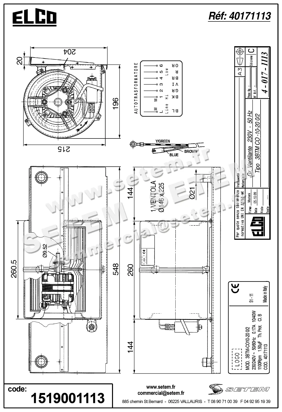 1519001113-GMV ELCOMOTEUR 3BTM.CO.10.20.0/2 *40171113* 3