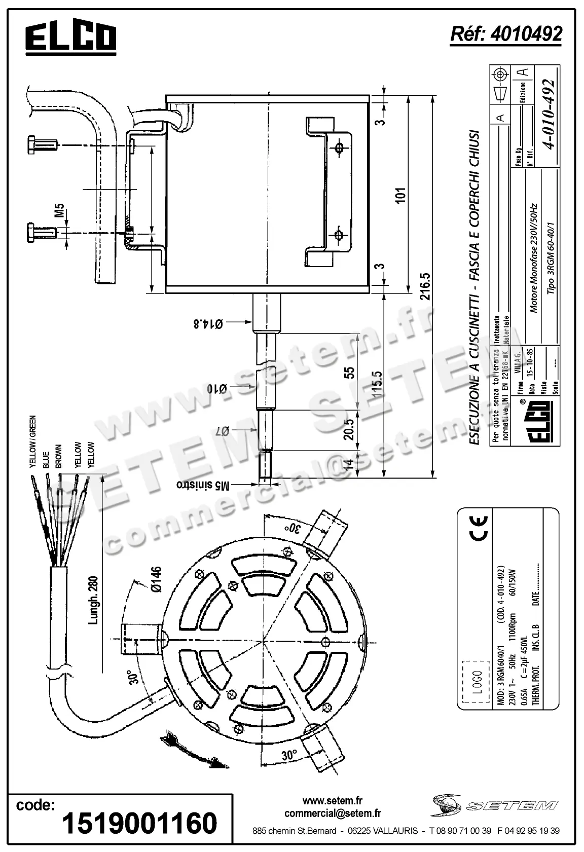 1519001160-MOTEUR ELCOMOTEUR 3RGM60.40/1 *4010492* 3
