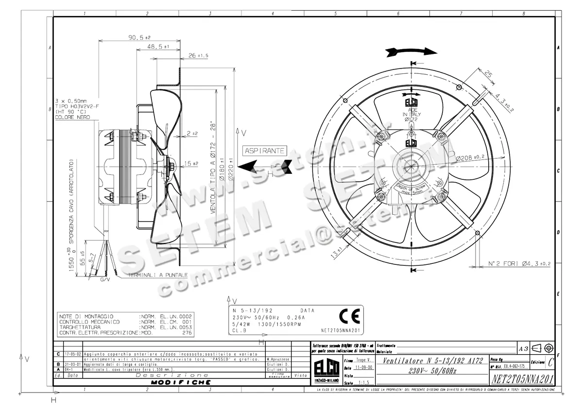 1519001319-VENTILATEUR ELCOMOTEUR N5.13/192 A172 *NET2T05NNA201*