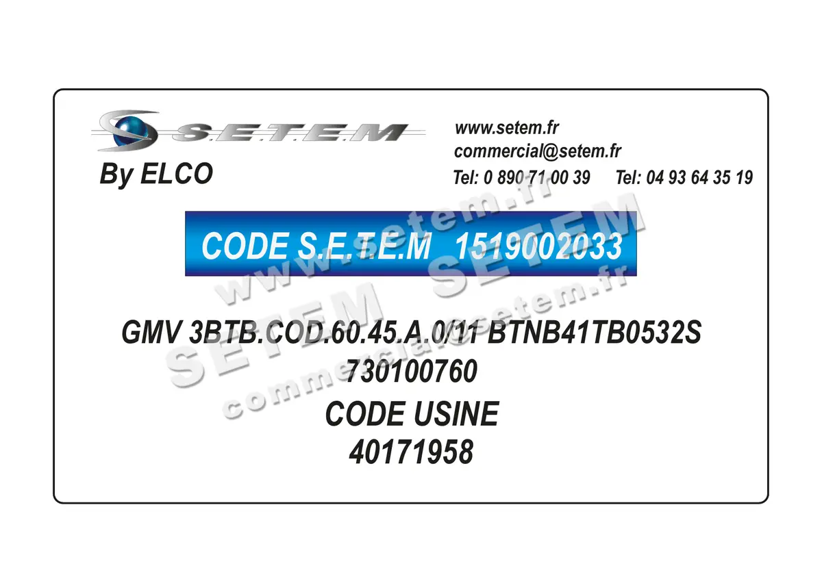 1519002033-GMV ELCOMOTEUR 3BTB.COD.60.45.A.0/11 BTNB41TB0532S "730100760" *40171958*