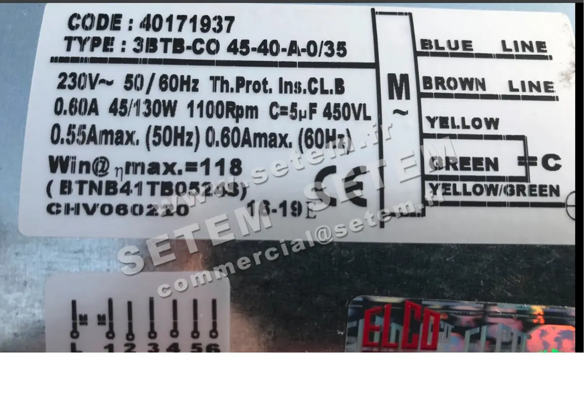 1519005007-GMV ELCOMOTEUR 3BTB.CO.45.40.A.0/35 BTNB41TB0524S *40171937* 2