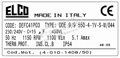 1519005528-VENTILATEUR ELCOMOTEUR DDE9/9 550W 4P M230V 1V 40101408/50 +PI *DEFC41P03* 4