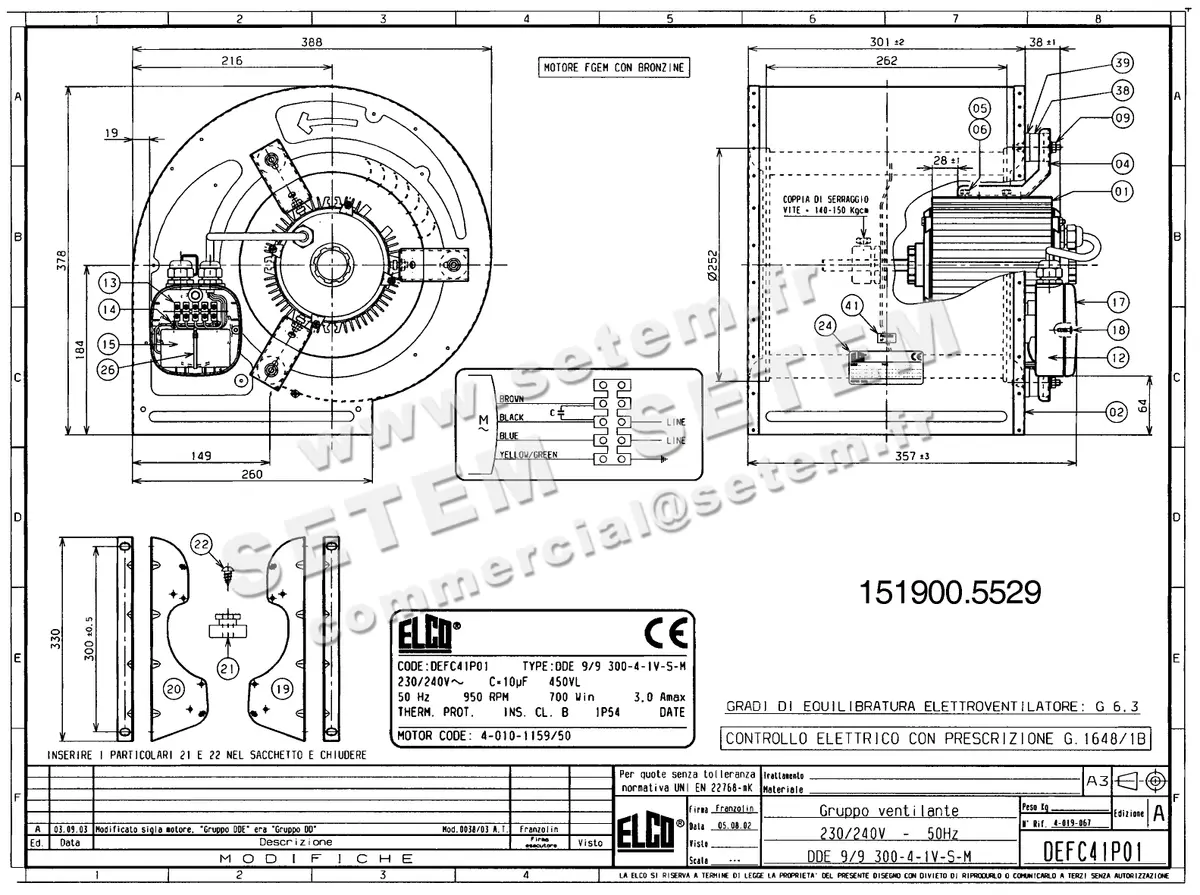 1519005529-VENTILATEUR ELCOMOTEUR DDE9/9 300W 4P M230V 1V FERME +PI *DEFC41P01*