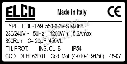 1519005547-VENTILATEUR ELCOMOTEUR DDE12/9 550W 6P M230V 3V FERME +PI *DEHF63P01* 3