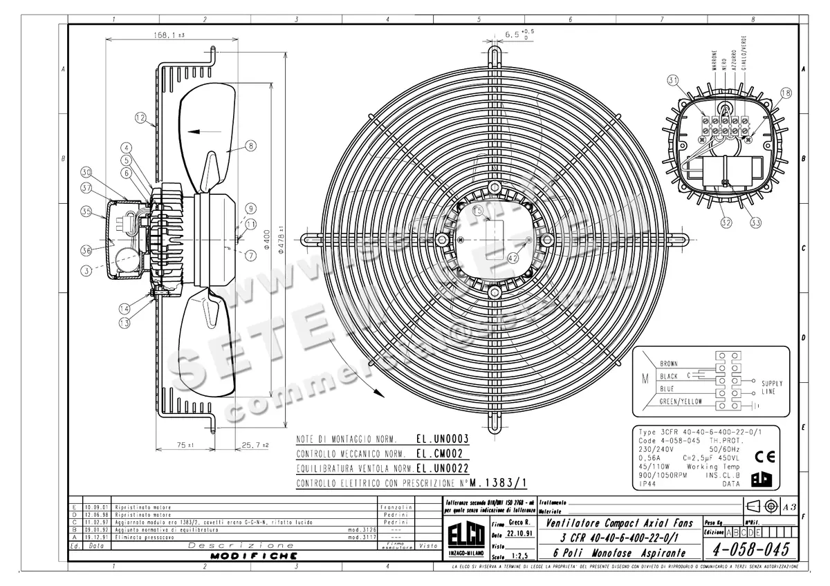 1519006045-VENTILATEUR ELCOMOTEUR 3CFR40.40.6.400.22.0/1 *4058045*