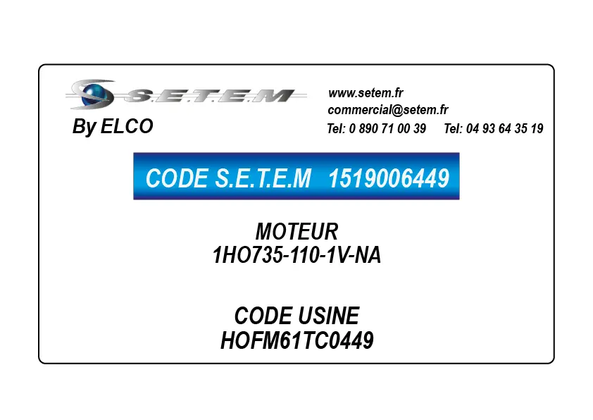 1519006449-MOTEUR ELCO 1HO735-110-1V-NA *HOFM61TC0449*