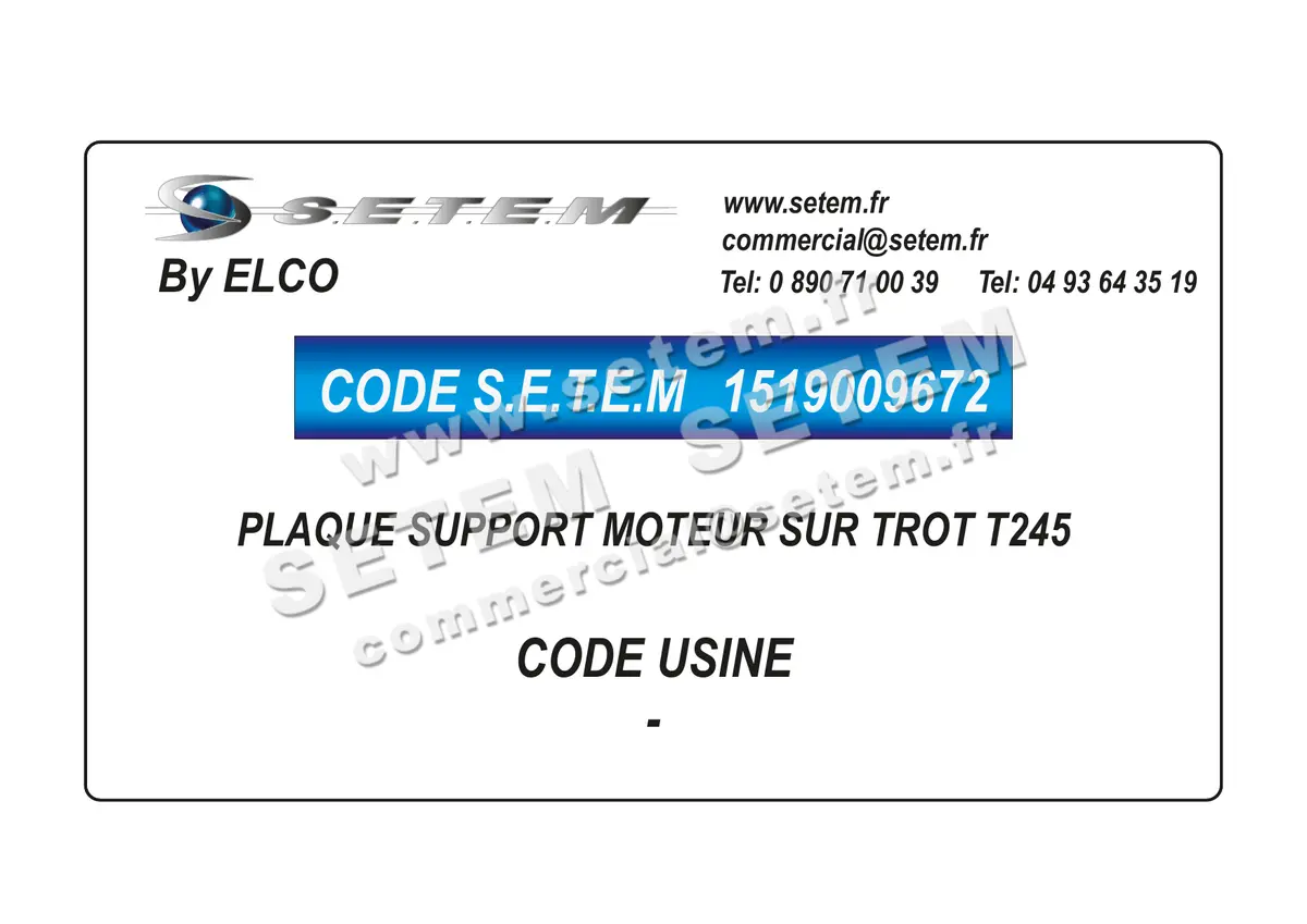 1519009672-PLAQUE SUPPORT ELCOMOTEUR MOTEUR * SUR TROT T245*