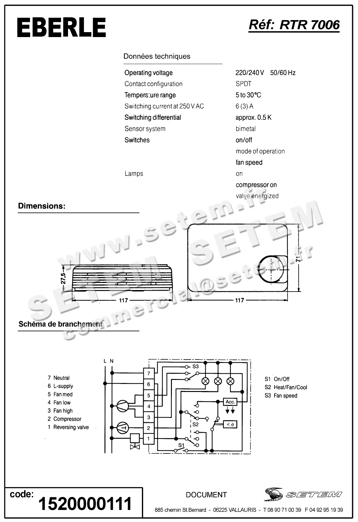 1520000111-THERMOSTAT EBERLE RTR 17225 7006 105