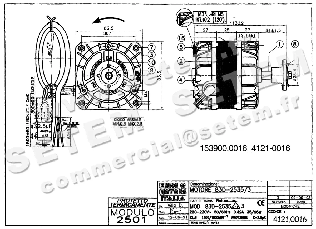 1539000016-MOTEUR EUROMOTORS 83D-2535/3 *4121.0016*