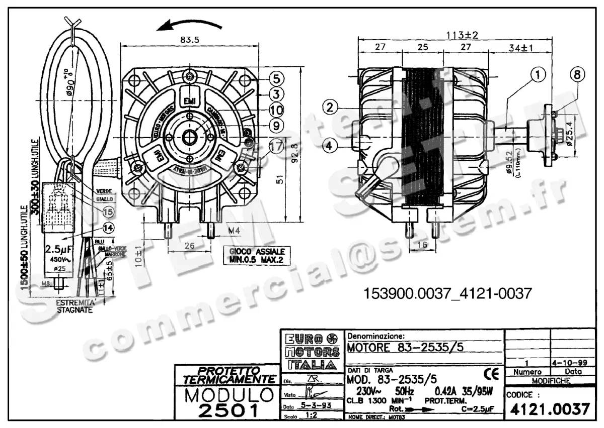 1539000037-MOTEUR EUROMOTORS 83-2535/5 *4121.0037*