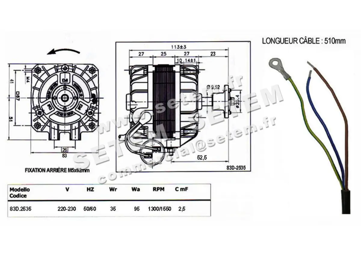 1539000046-MOTEUR EUROMOTORS 83D-2535/10 *4121.0046* 2
