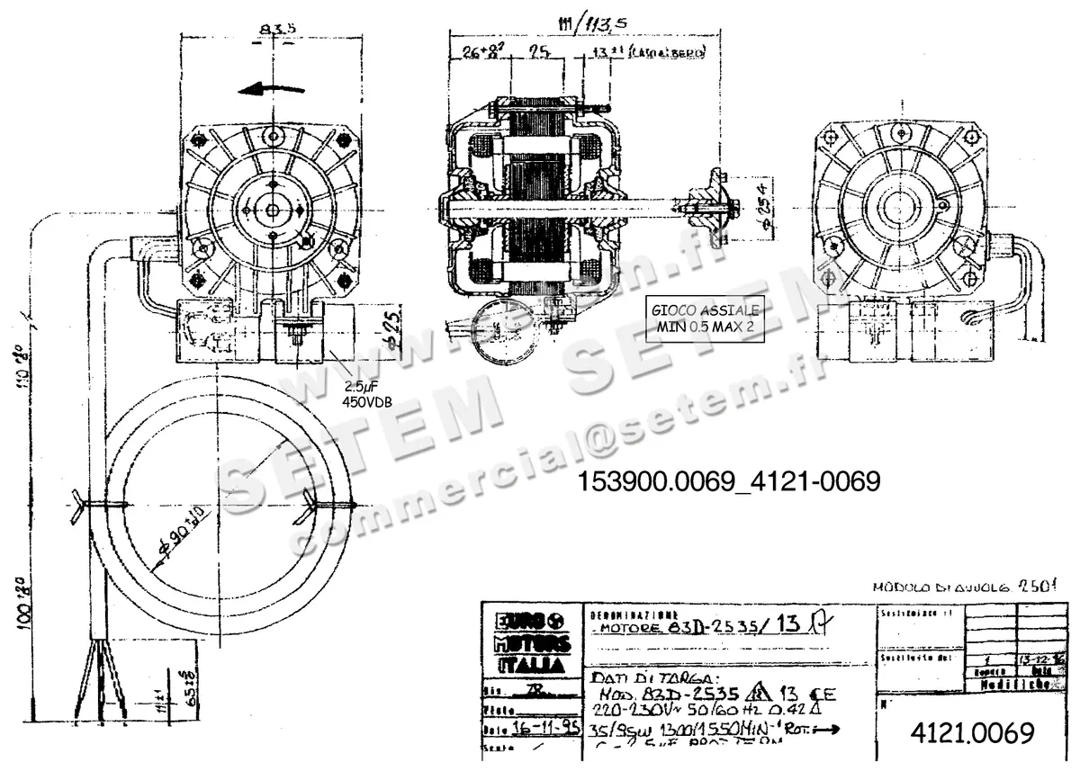 1539000069-MOTEUR EUROMOTORS 83D-2535/13 *4121.0069* 2