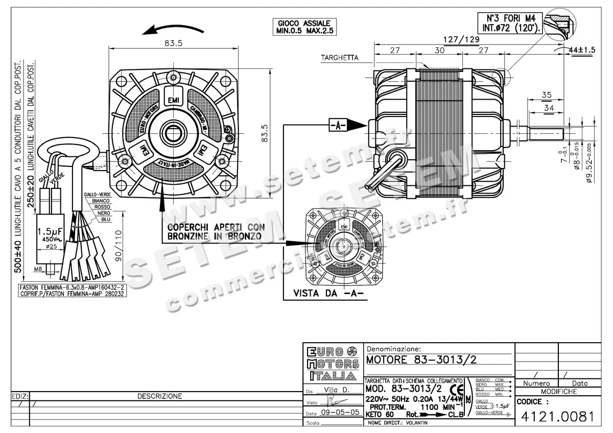 1539000081-MOTEUR EUROMOTORS 83-3013/2 *4121.0081* 2