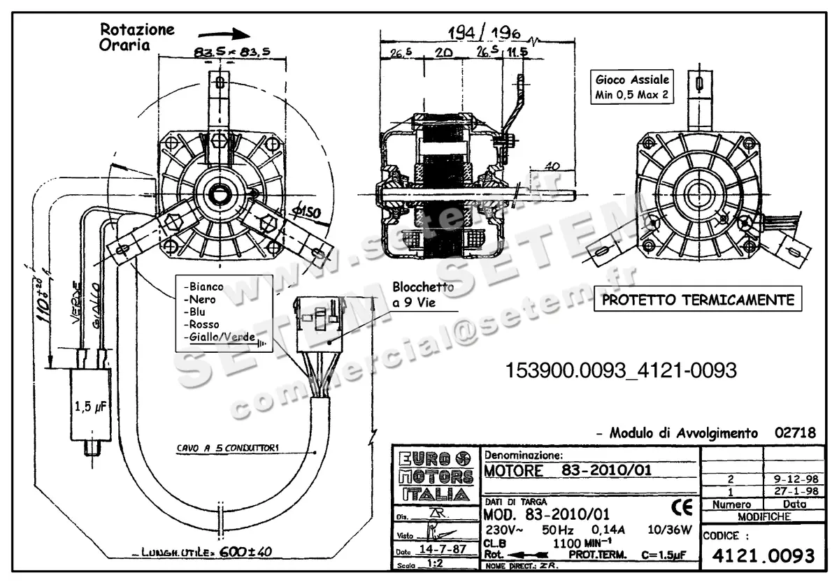 1539000093-MOTEUR EUROMOTORS 83-2010/O1 *4121.0093* 2