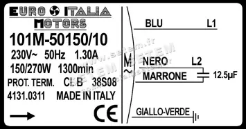 1539000101-MOTEUR EUROMOTORS 101M-50150/10 *4131.0311* 5