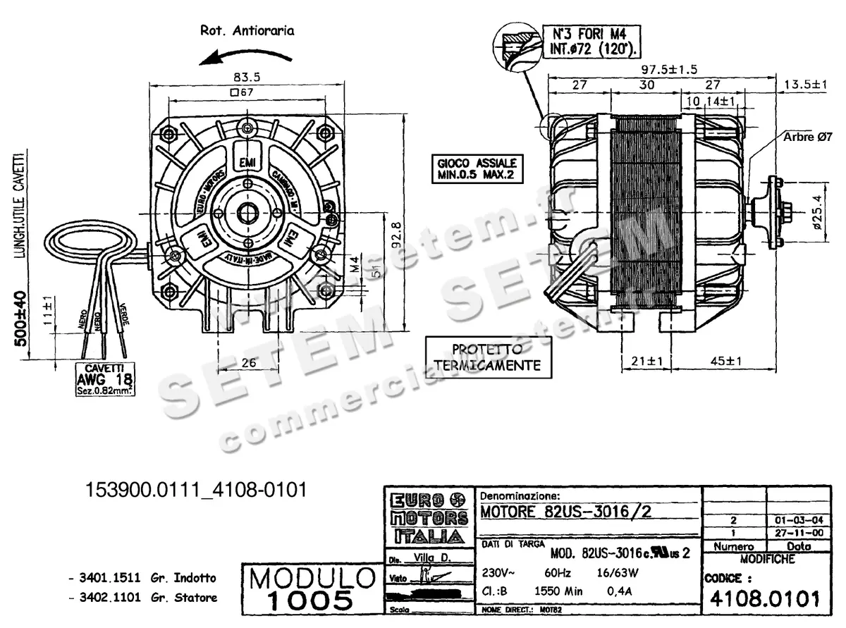 1539000111-MOTEUR EUROMOTORS 82US-3016/2 *4108.0101* 2