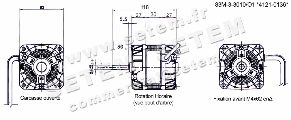 1539000136-MOTEUR EUROMOTORS 83M-3-3010/O1 "3074061" *4121.0136* 4