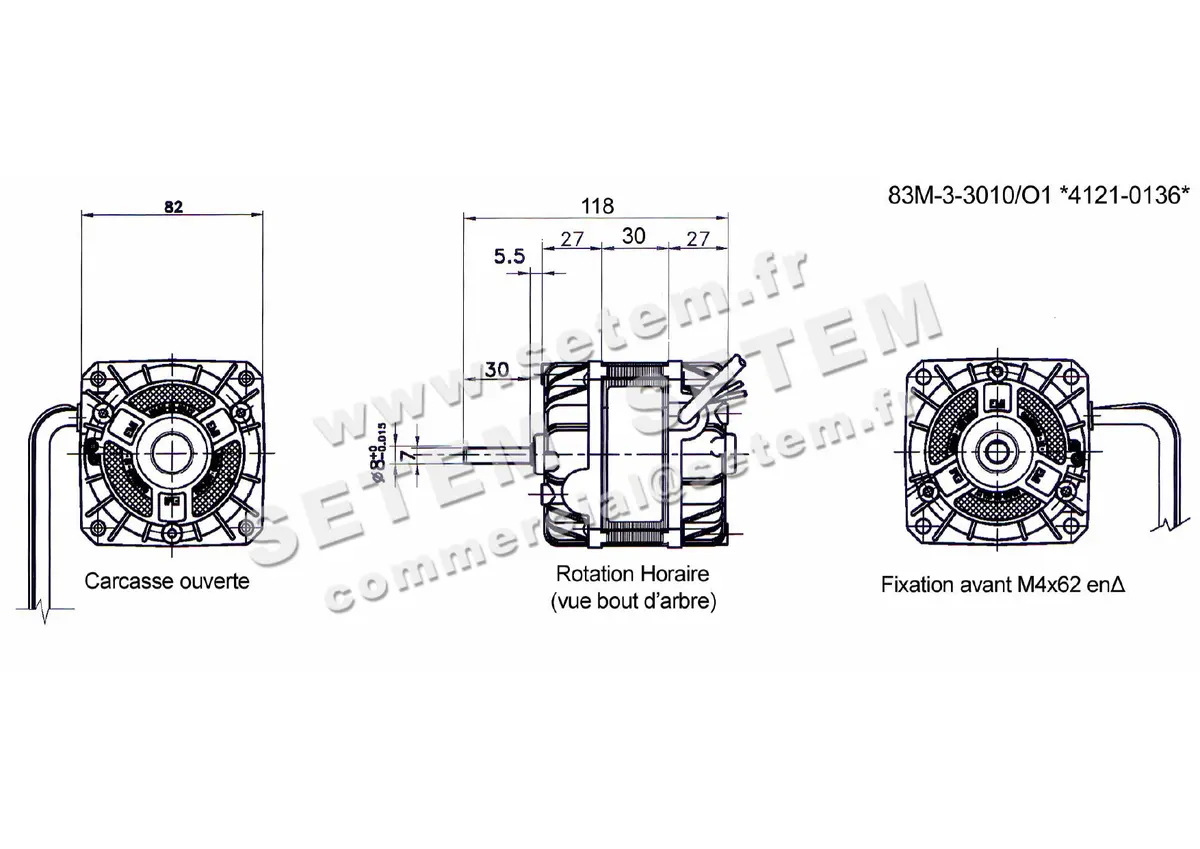 1539000136-MOTEUR EUROMOTORS 83M-3-3010/O1 "3074061" *4121.0136* 3
