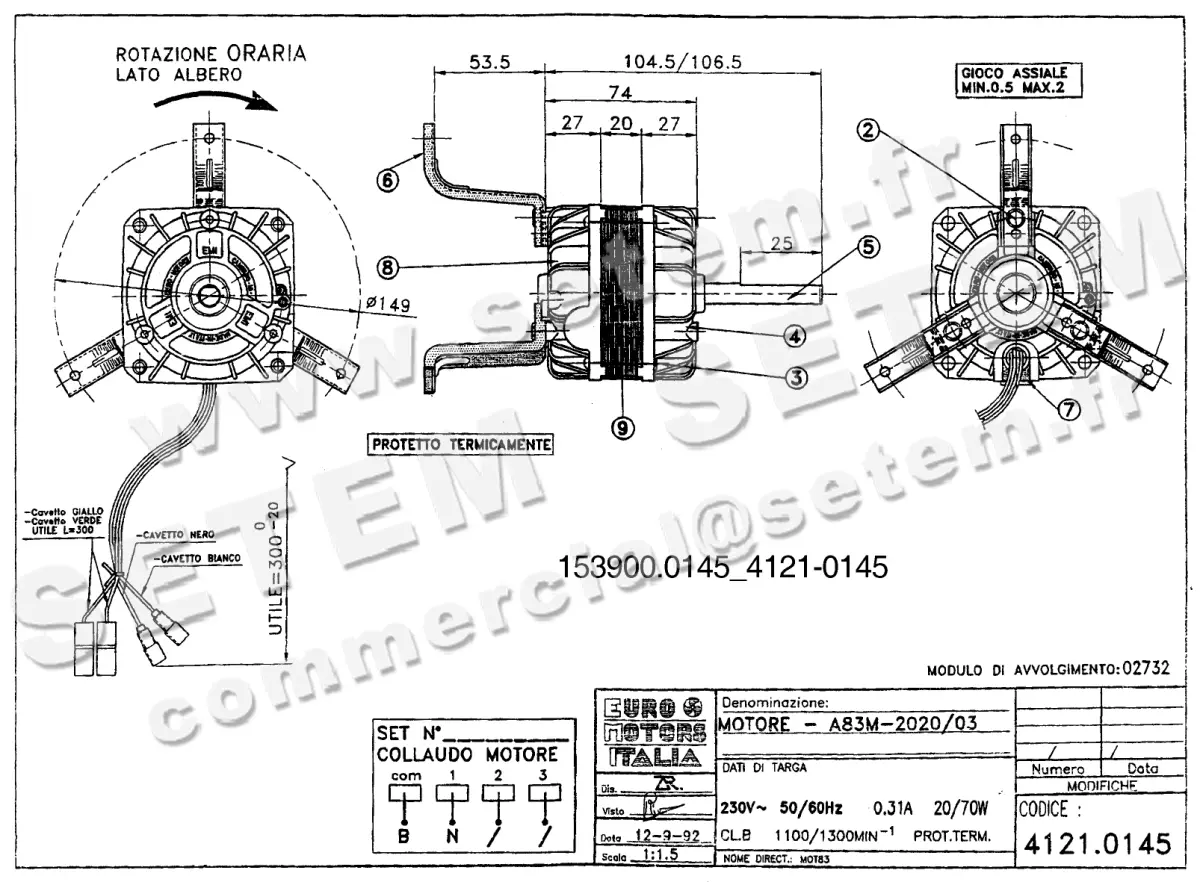 1539000145-MOTEUR EUROMOTORS A83M-2020/03 *4121.0145*