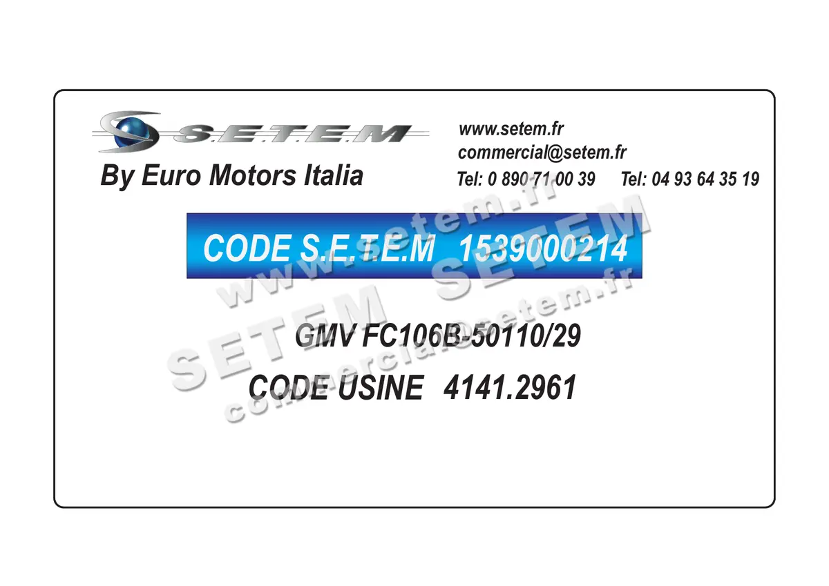 1539000214-GMV EUROMOTORS FC106B-50110/29 *4141.2961*