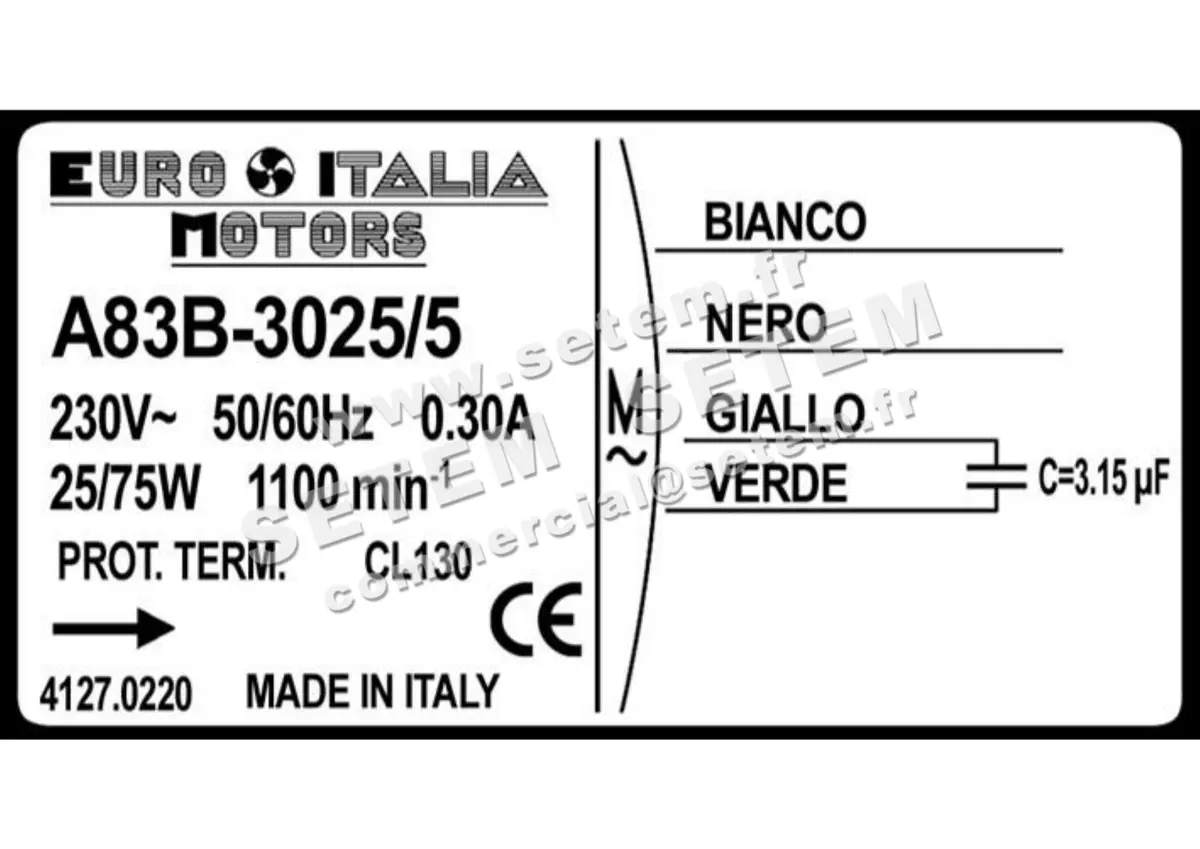 1539000220-MOTEUR EUROMOTORS A83B-3025/5 *4127.0220* 5