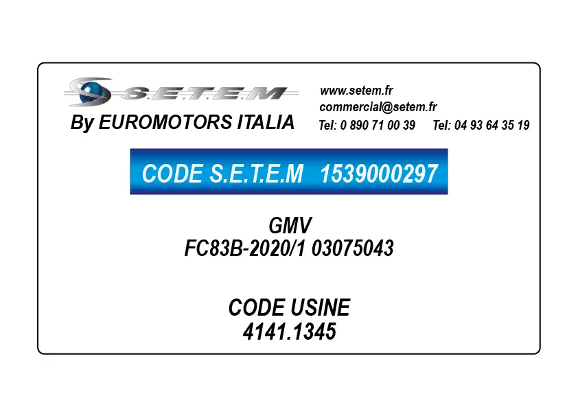 1539000297-GMV EUROMOTORS FC83B-2020/1 "03075043" *4141.1345*