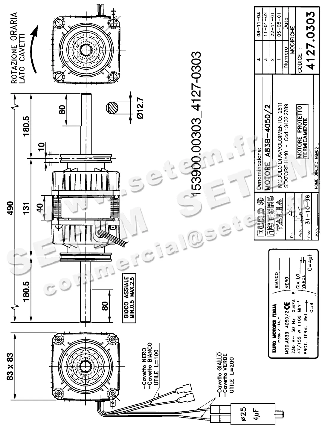 1539000303-MOTEUR EUROMOTORS A83B-4050/2 *4127.0303* 3