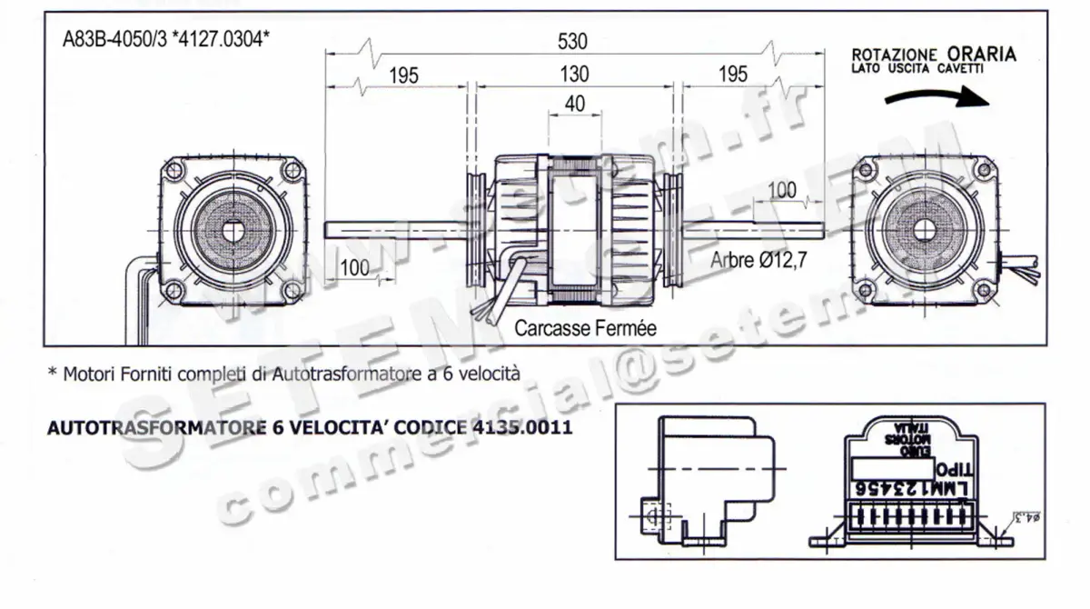1539000304-MOTEUR EUROMOTORS A83B-4050/3 *4127.0304* 4
