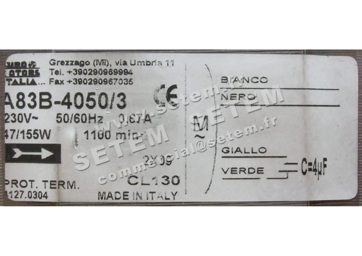 1539000304-MOTEUR EUROMOTORS A83B-4050/3 *4127.0304* 3