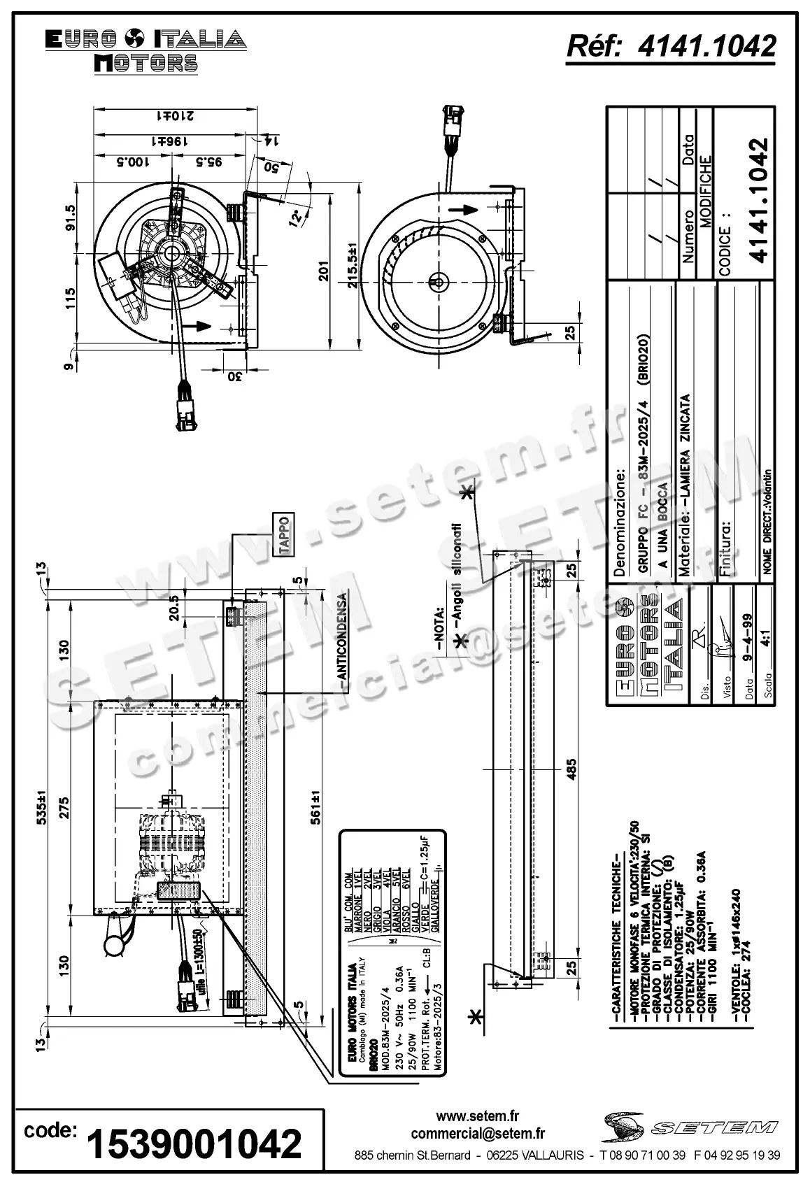 1539001042-GMV EUROMOTORS FC83M-2025/4 BRIO 20 *4141.1042* 4
