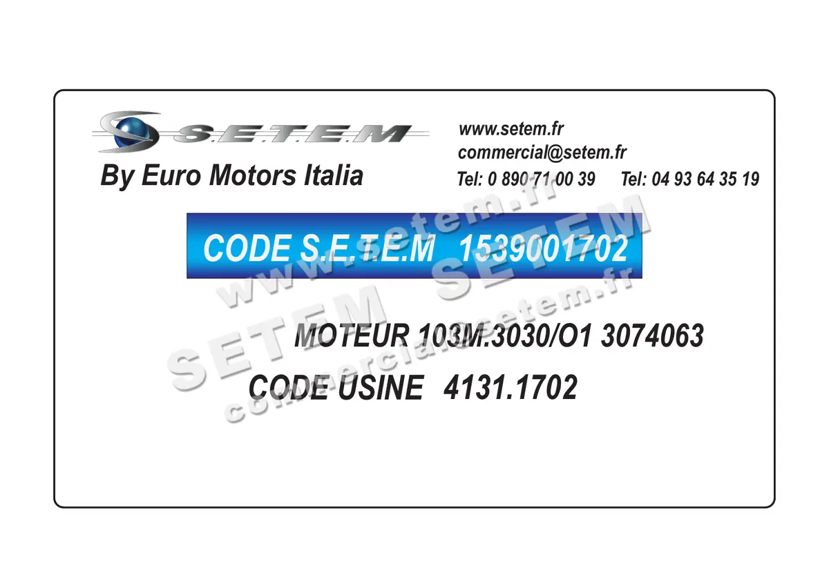 1539001702-MOTEUR EUROMOTORS 103M.3030/O1 "3074063" *4131.1702* 6