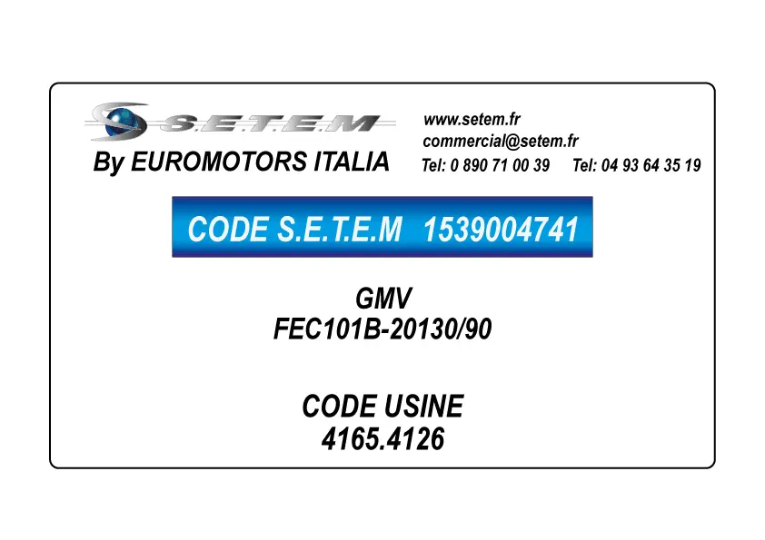 1539004741-GMV EUROMOTORS ITALIA FEC101B-20130/90 *4165.4126*