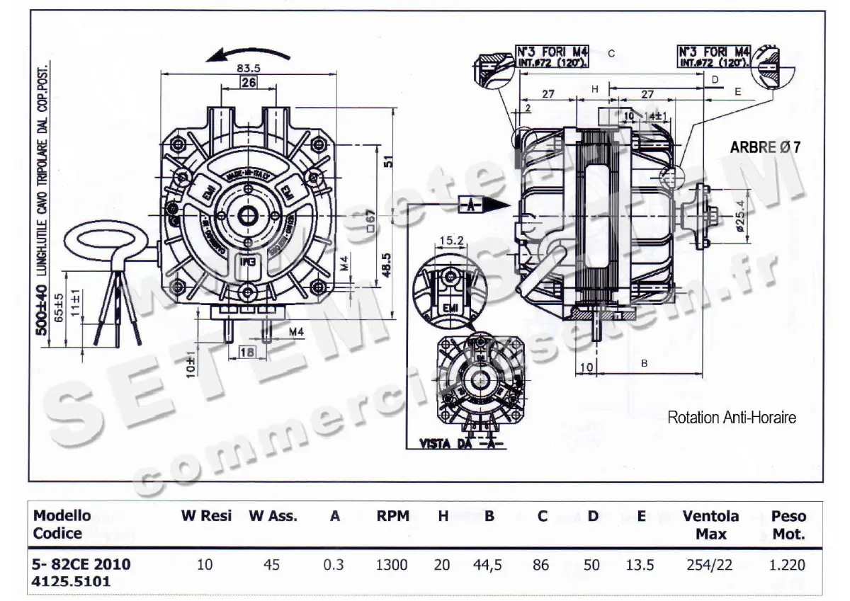 1539005101-MOTEUR EUROMOTORS 5-82CE-2010 *4125.5101* 2