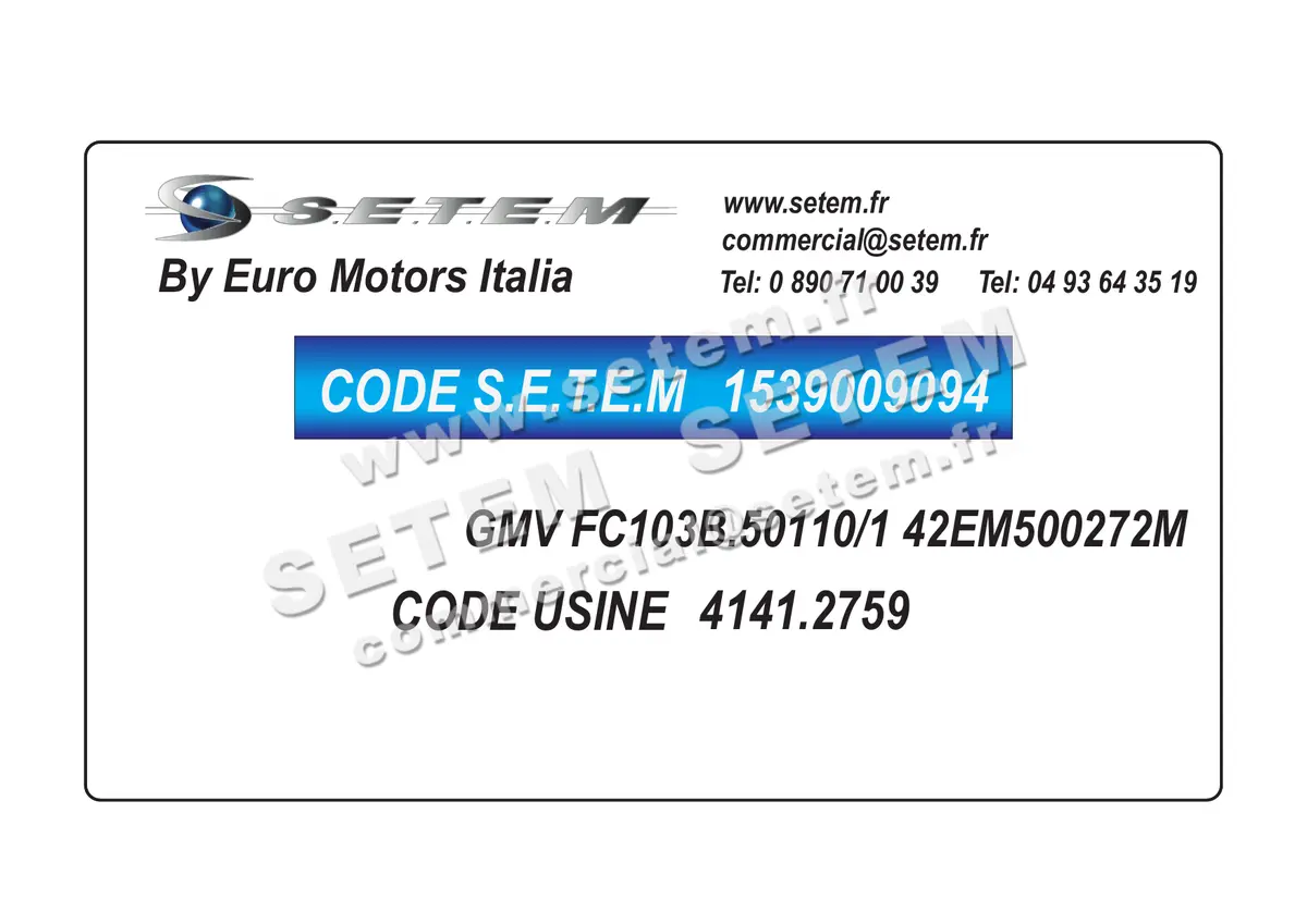 1539009094-GMV EUROMOTORS FC103B.50110/1 "42EM500272M" *4141.2759* 3
