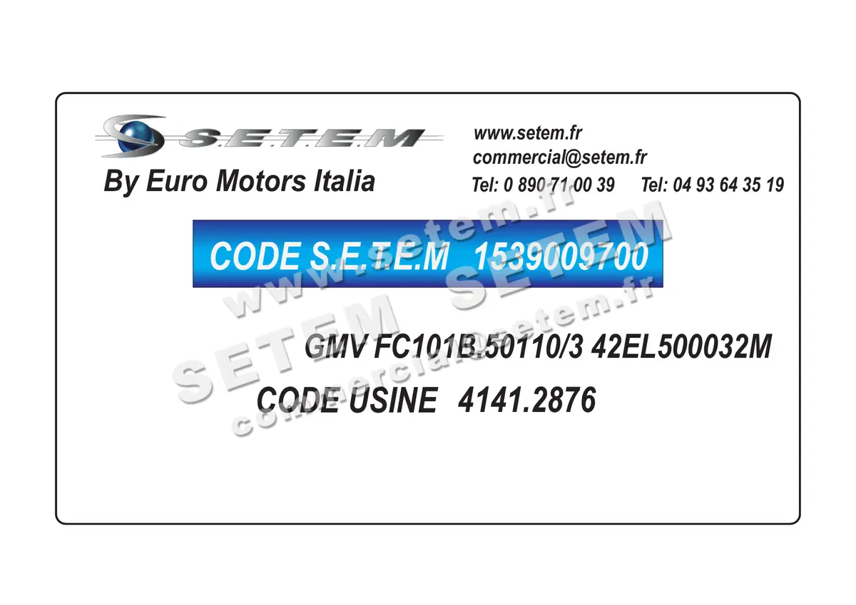 1539009700-GMV EUROMOTORS FC101B.50110/3 "42EL500032M" *4141.2876* 5