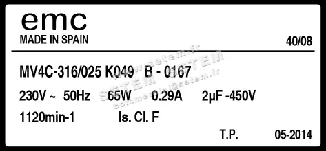 1547000178-MOTEUR EMC MV4C.316/025 *K049B-0167* 2