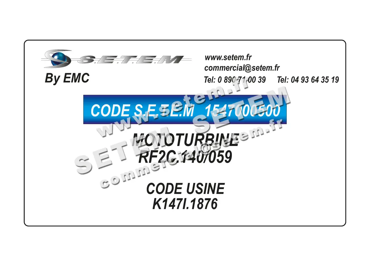 1547000500-MOTOTURBINE EMC RF2C-140/059 *K147I-1876* 3