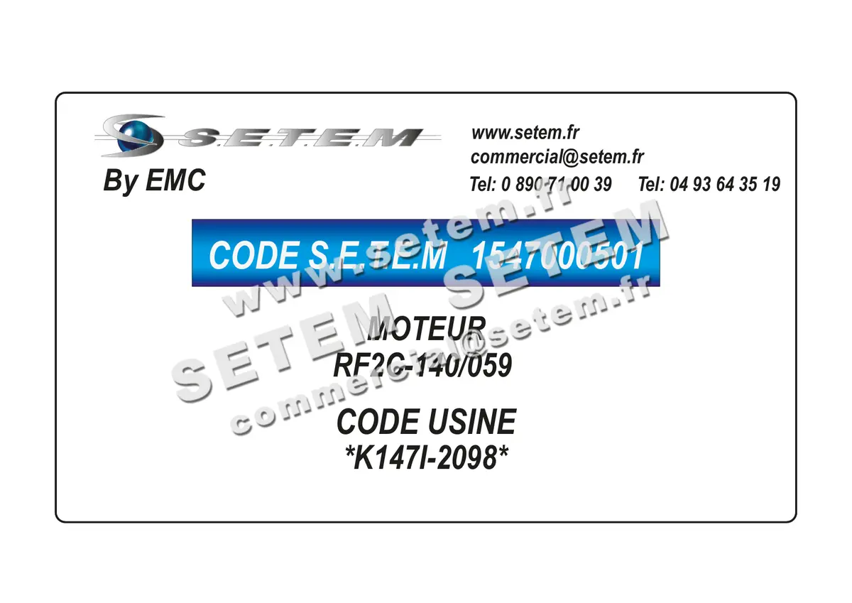 1547000501-MOTOTURBINE EMC RF2C-140/059 *K147I-2098* 2
