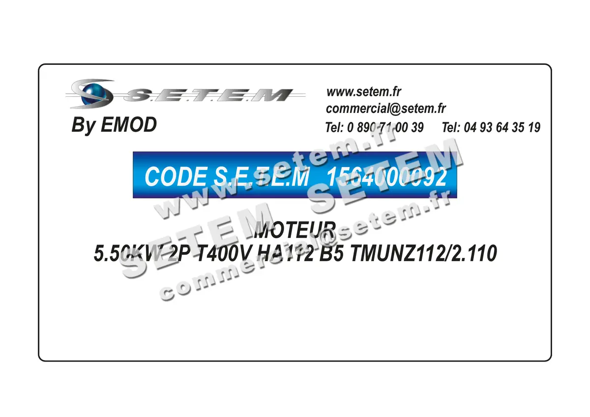 1564000092-MOTEUR EMOD 5.50KW 2P T400V HA112 B5 TMUNZ112/2.110 2