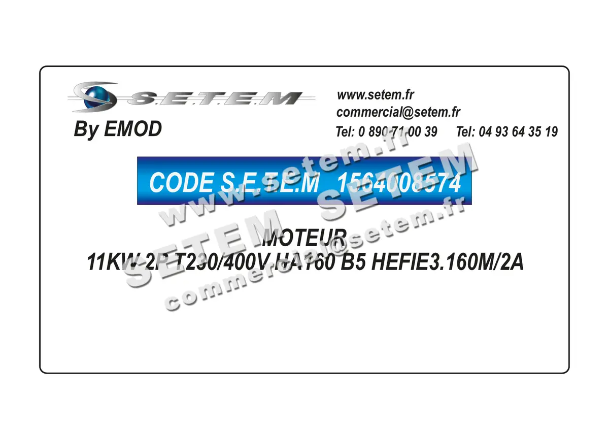 1564008574-MOTEUR EMOD 11KW 2P T230/400V HA160 B5 HEFIE3.160M/2A