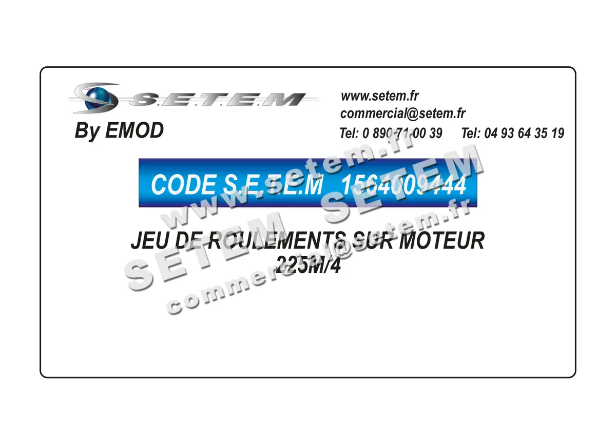 1564009444-JEU DE ROULEMENTS SUR MOTEUR EMOD 225M/4
