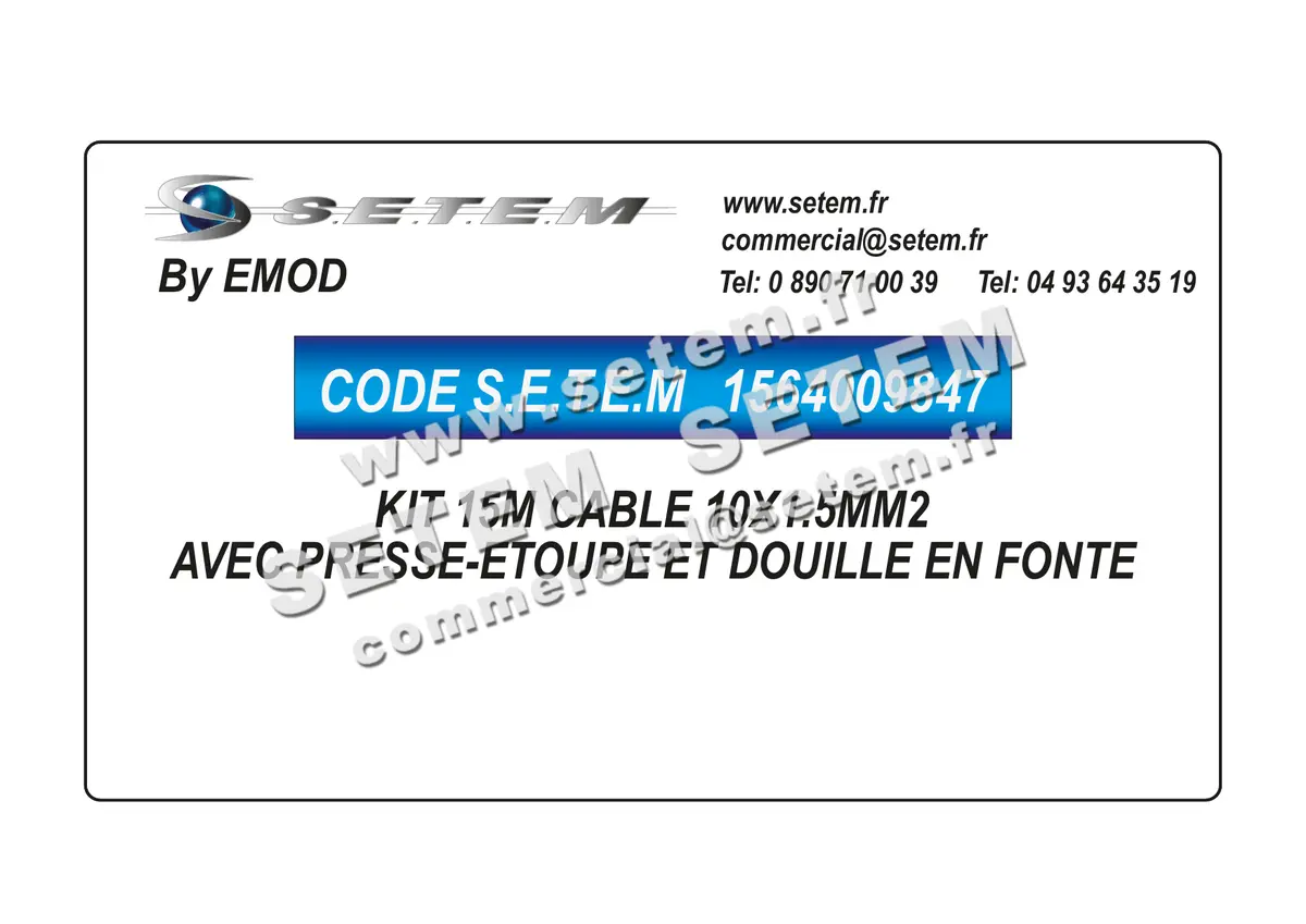 1564009847-KIT 15M CABLE 10X1.5MM2 AVEC PRESSE-ETOUPE ET DOUILLE EN FONTE EMOD