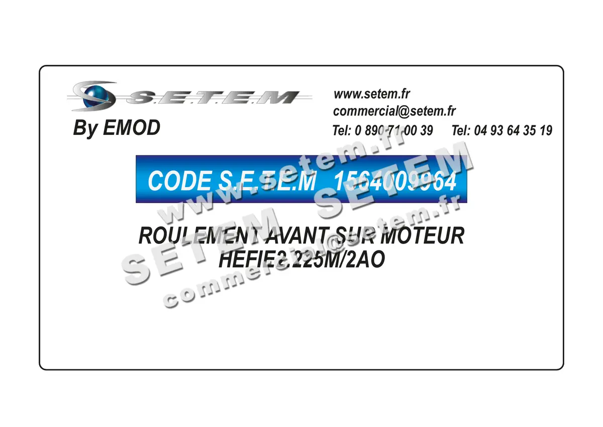 1564009964-ROULEMENT AVANT SUR MOTEUR EMOD HEFIE2.225M/2AO