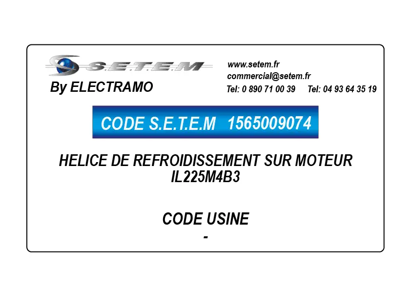 1565009074-HELICE DE REFROIDISSEMENT SUR MOTEUR ELECTRAMO IL225M4B3