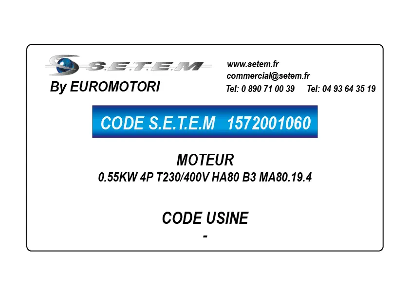 1572001060-MOTEUR EUROMOTORI 0.55KW 4P T230/400V HA80 B3 MA80.19.4