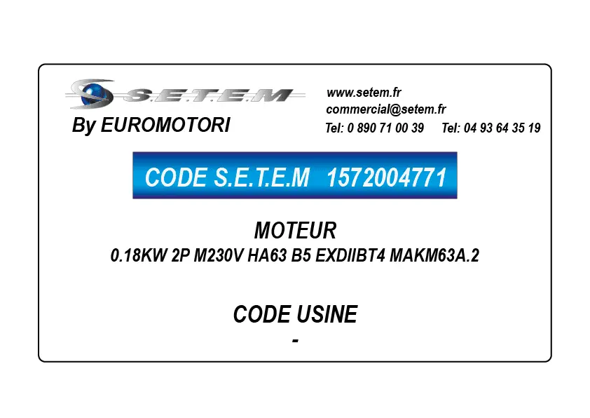 1572004771-MOTEUR EUROMOTORI 0.18KW 2P M230V HA63 B5 EXDIIBT4 MAKM63A.2