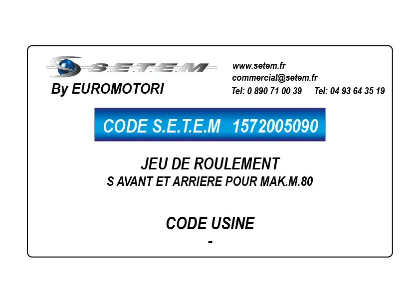 1572005090-JEU DE ROULEMENTS AVANT ET ARRIERE POUR MAK.M.80 EUROMOTORI