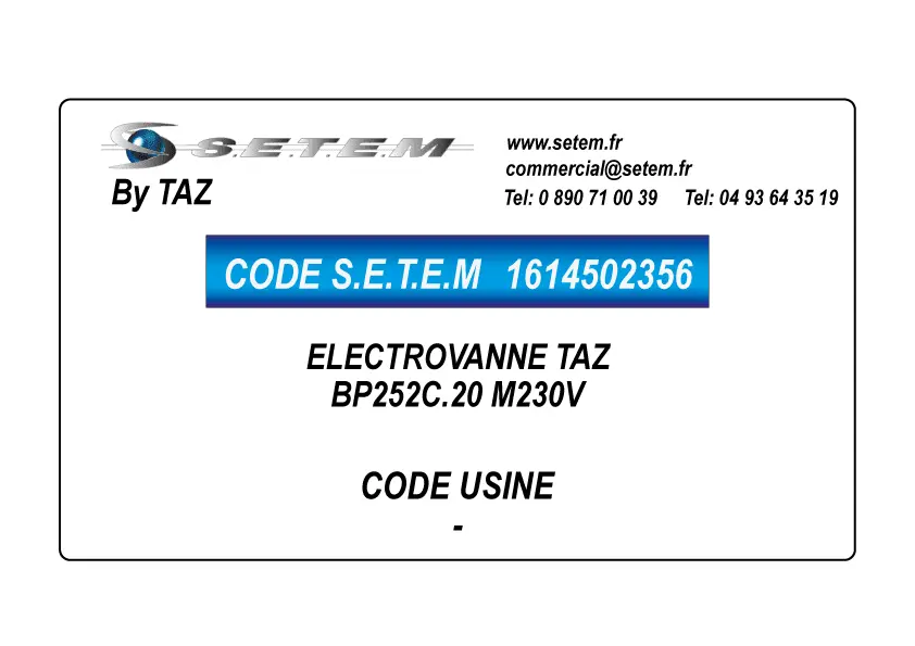 1614502356-ELECTROVANNE TAZ BP252C.20 M230V